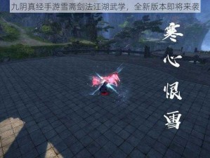 九阴真经手游雪斋剑法江湖武学，全新版本即将来袭