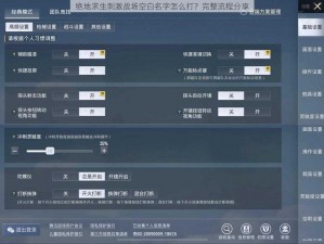 绝地求生刺激战场空白名字怎么打？完整流程分享