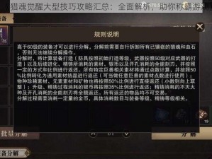 《猎魂觉醒大型技巧攻略汇总：全面解析，助你称霸游戏》