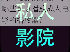 成人电影播放器-有哪些可以播放成人电影的播放器？