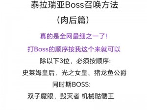 《泰拉瑞亚霜月召唤技巧及Boss攻略详解》