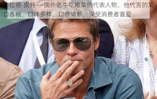 布拉德·皮特——国外老牛吃嫩草的代表人物,他代言的某口香糖,口味多样,口感清新,深受消费者喜爱