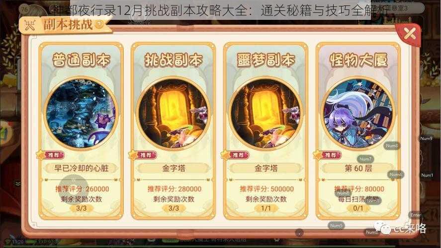 神都夜行录12月挑战副本攻略大全：通关秘籍与技巧全解析