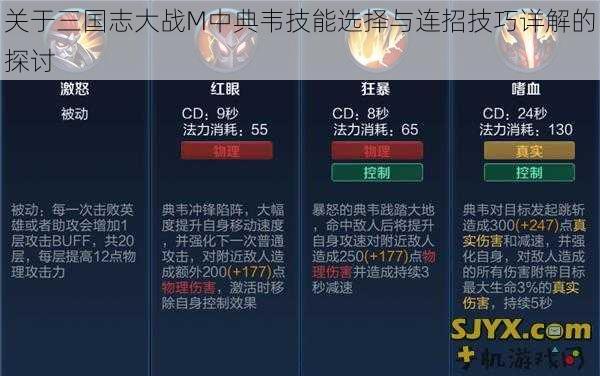 关于三国志大战M中典韦技能选择与连招技巧详解的探讨