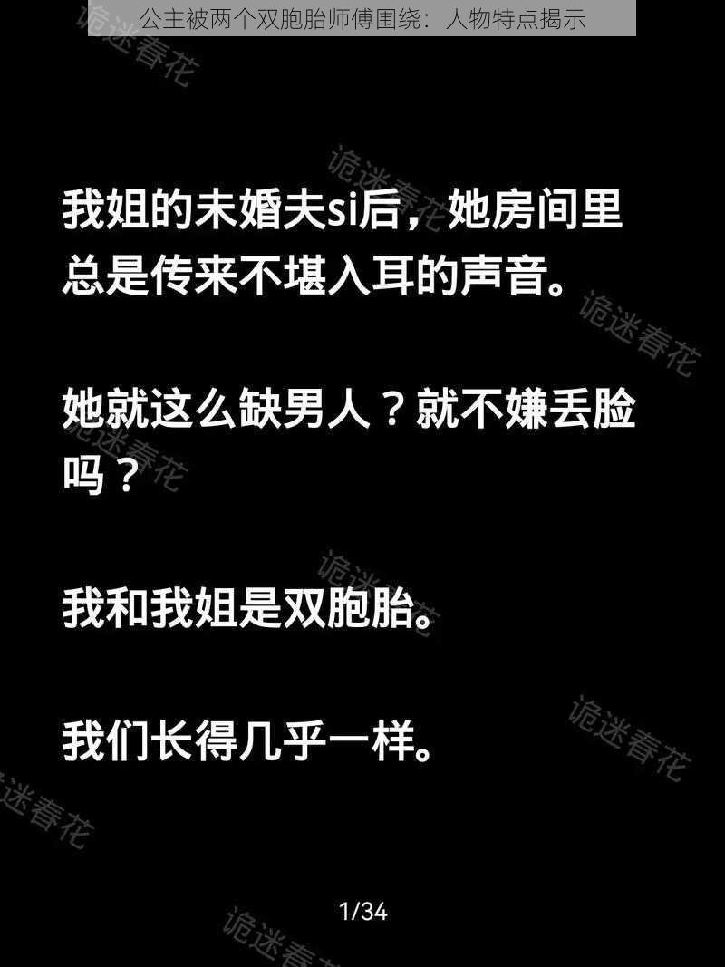 公主被两个双胞胎师傅围绕：人物特点揭示