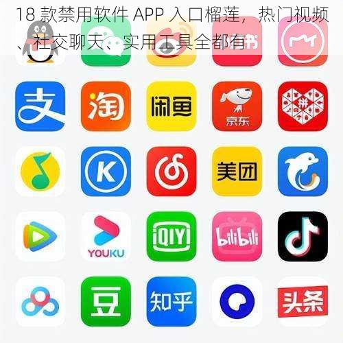 18 款禁用软件 APP 入口榴莲，热门视频、社交聊天、实用工具全都有