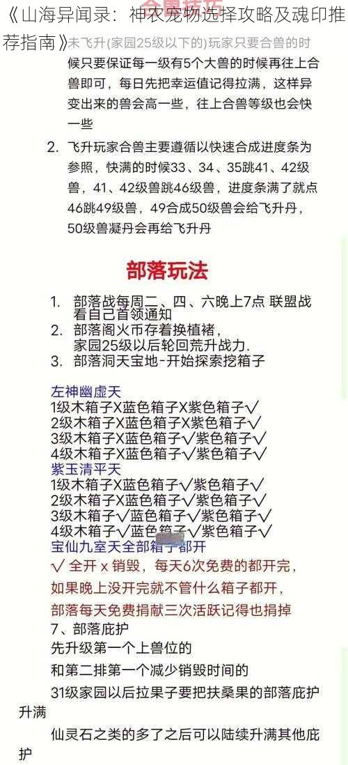 《山海异闻录：神农宠物选择攻略及魂印推荐指南》