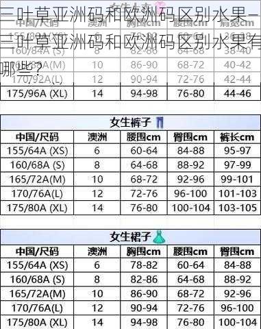 三叶草亚洲码和欧洲码区别水果—三叶草亚洲码和欧洲码区别水果有哪些？