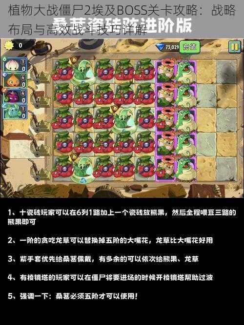 植物大战僵尸2埃及BOSS关卡攻略：战略布局与高效战斗技巧详解