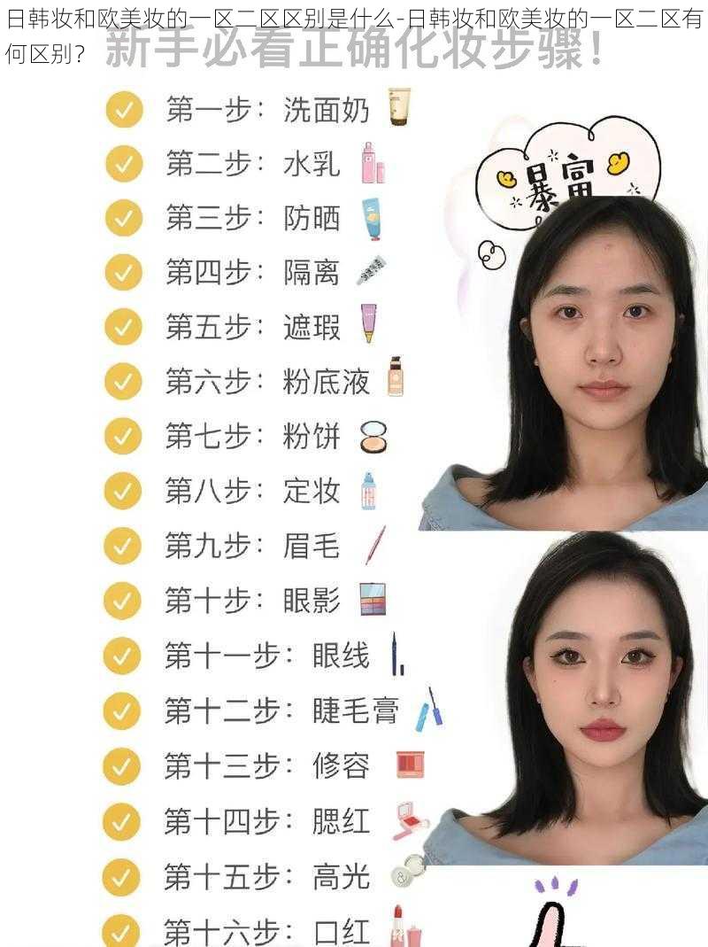 日韩妆和欧美妆的一区二区区别是什么-日韩妆和欧美妆的一区二区有何区别？