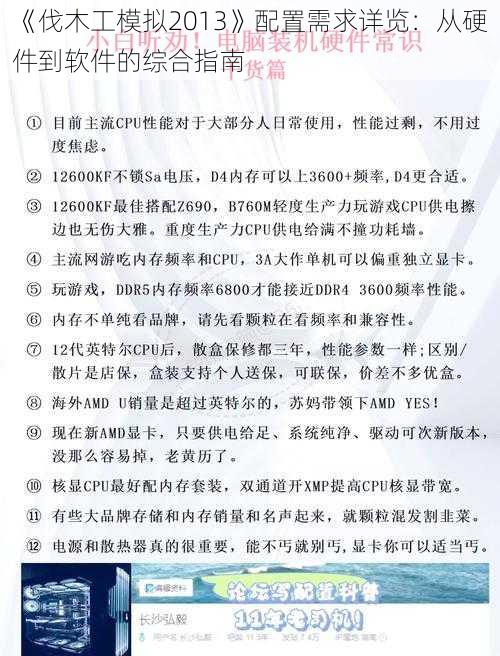 《伐木工模拟2013》配置需求详览：从硬件到软件的综合指南