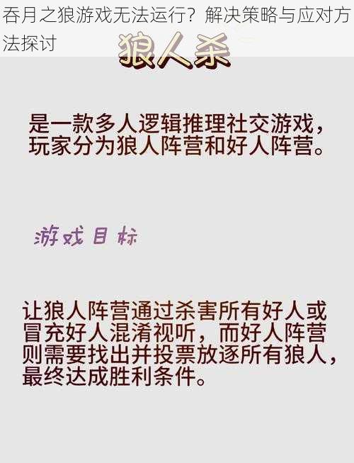 吞月之狼游戏无法运行？解决策略与应对方法探讨