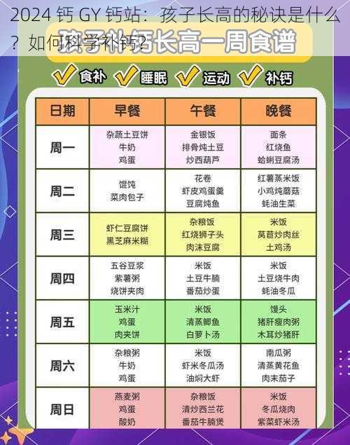 2024 钙 GY 钙站：孩子长高的秘诀是什么？如何科学补钙？