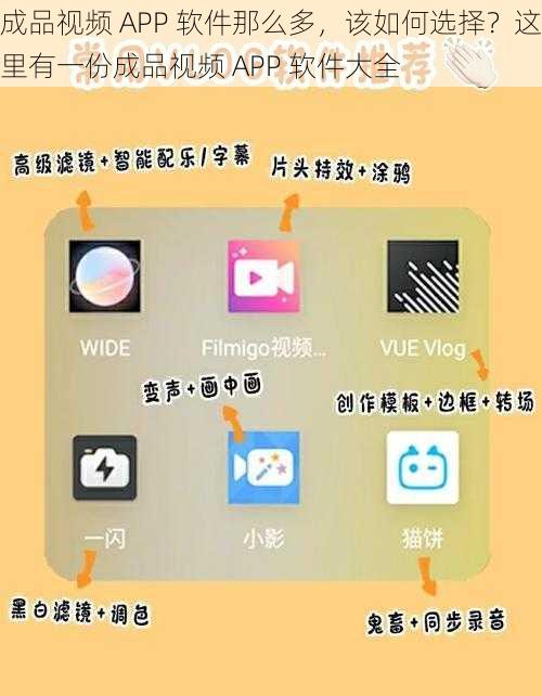 成品视频 APP 软件那么多，该如何选择？这里有一份成品视频 APP 软件大全