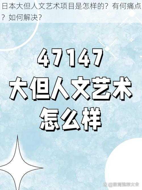 日本大但人文艺术项目是怎样的？有何痛点？如何解决？