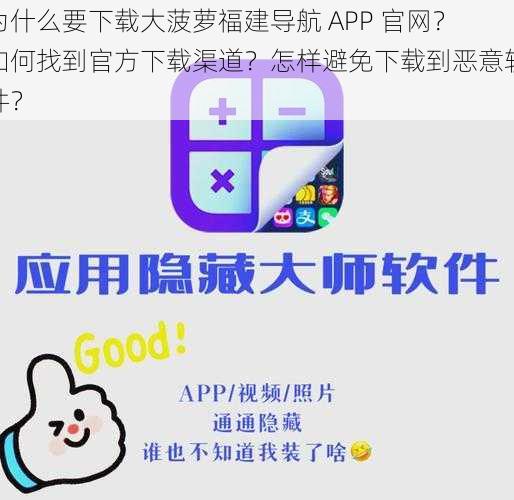 为什么要下载大菠萝福建导航 APP 官网？如何找到官方下载渠道？怎样避免下载到恶意软件？