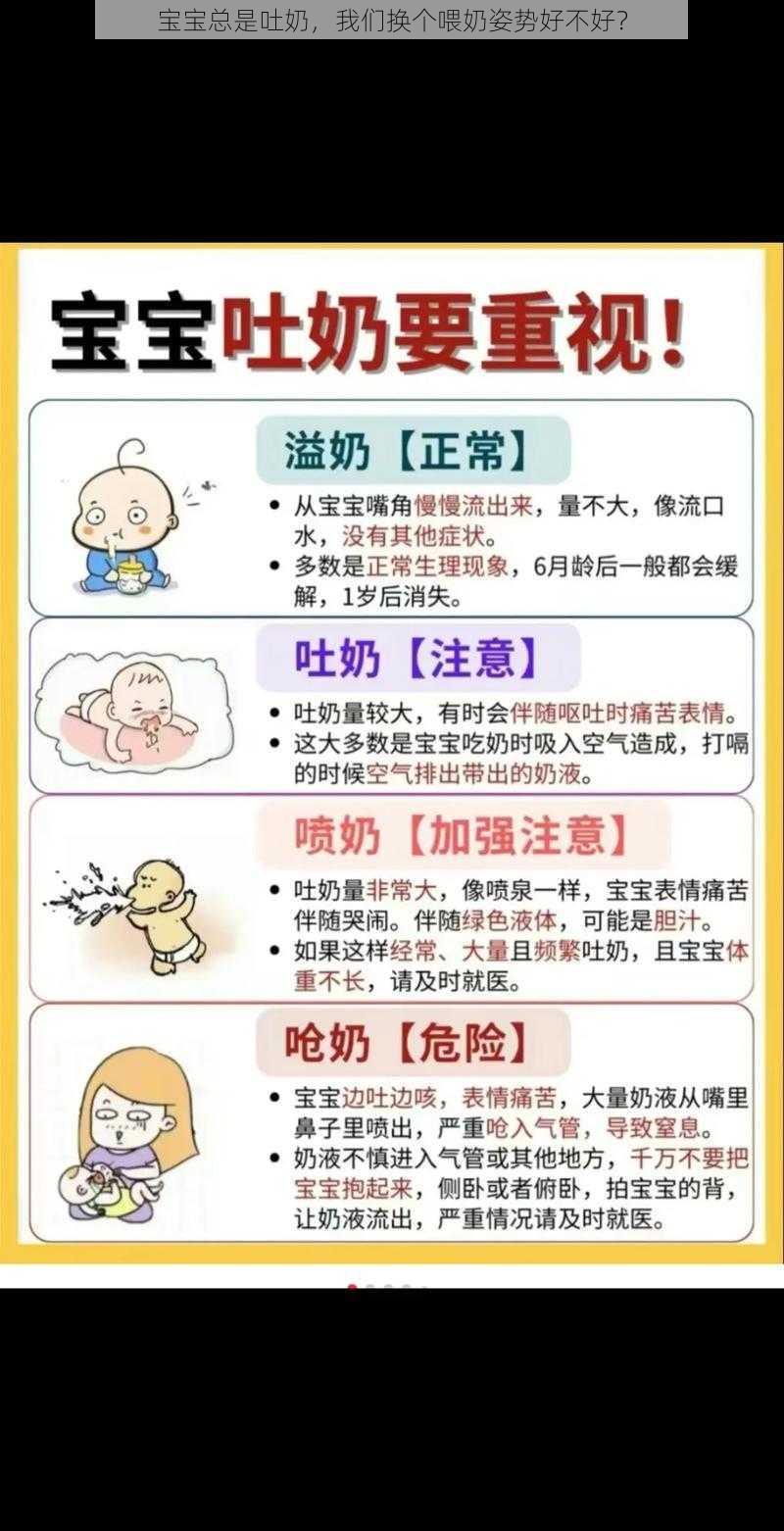 宝宝总是吐奶，我们换个喂奶姿势好不好？