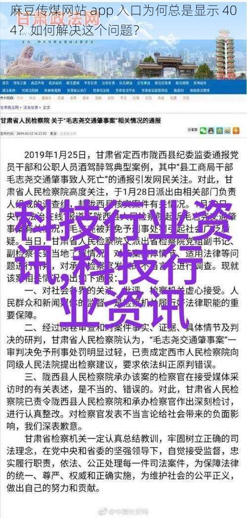 麻豆传煤网站 app 入口为何总是显示 404？如何解决这个问题？