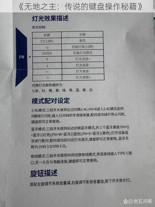 《无地之主：传说的键盘操作秘籍》