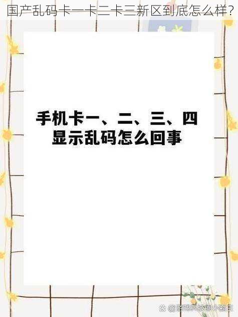 国产乱码卡一卡二卡三新区到底怎么样？