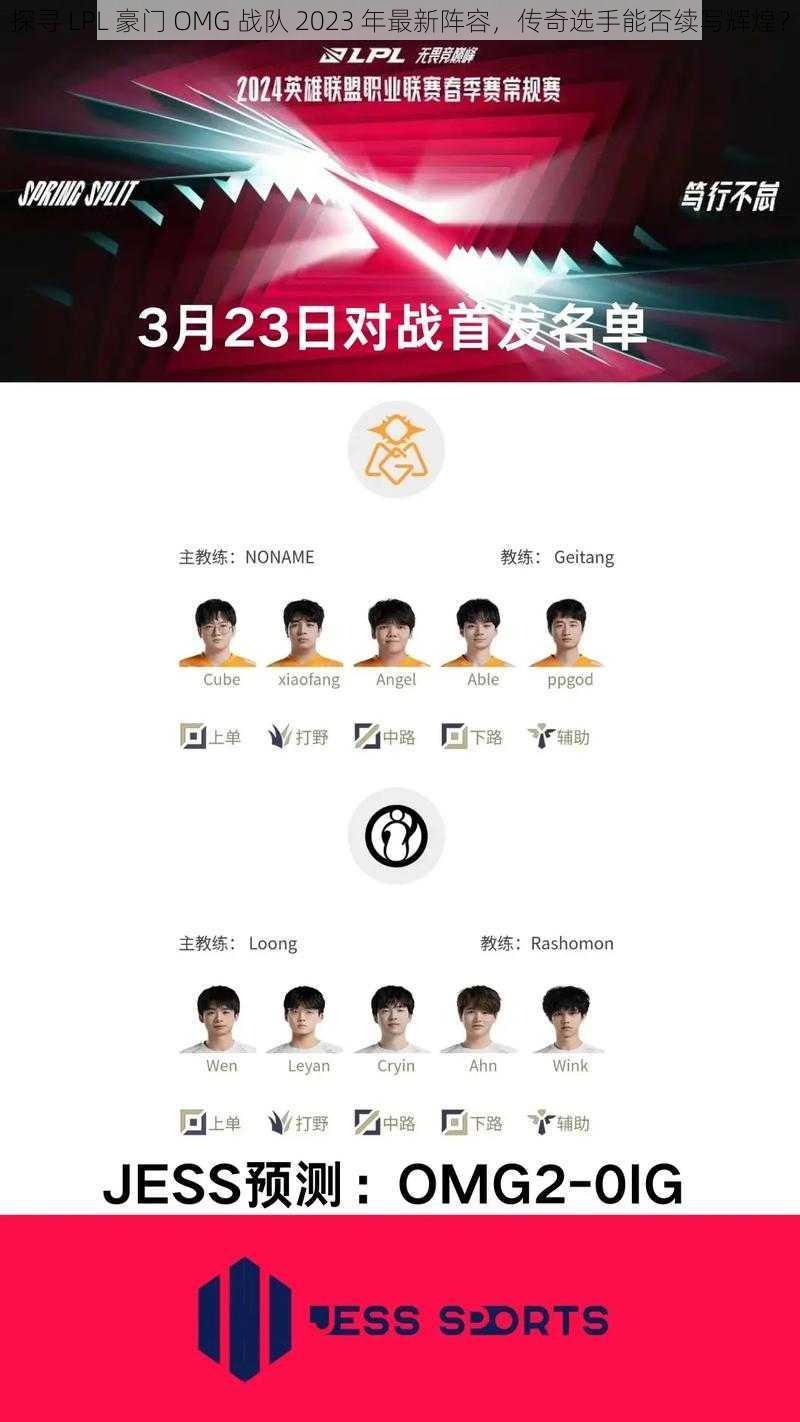 探寻 LPL 豪门 OMG 战队 2023 年最新阵容，传奇选手能否续写辉煌？