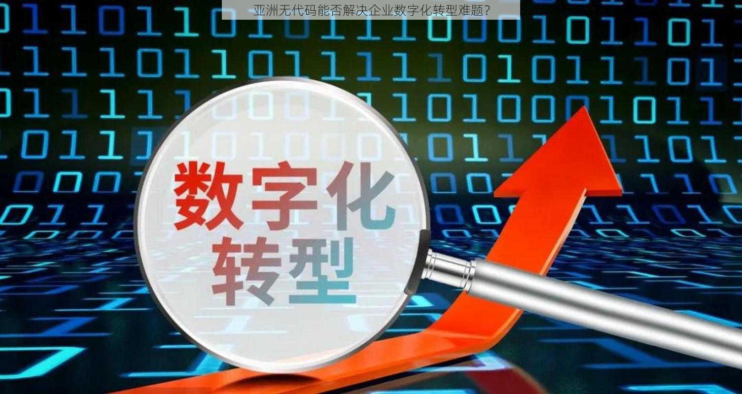 亚洲无代码能否解决企业数字化转型难题？