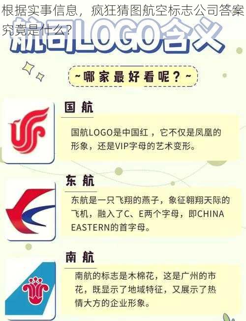 根据实事信息，疯狂猜图航空标志公司答案究竟是什么？