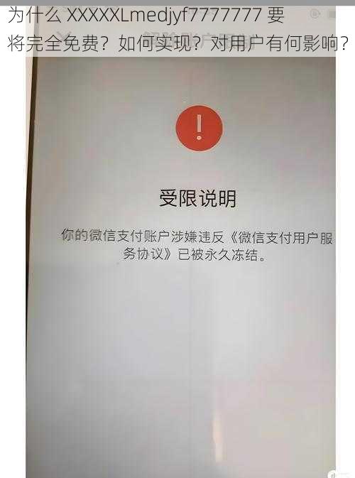 为什么 XXXXXLmedjyf7777777 要将完全免费？如何实现？对用户有何影响？