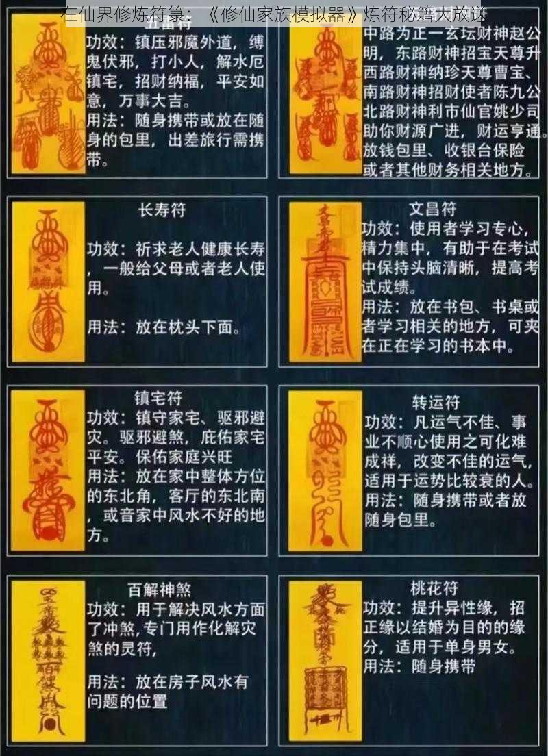 在仙界修炼符箓：《修仙家族模拟器》炼符秘籍大放送