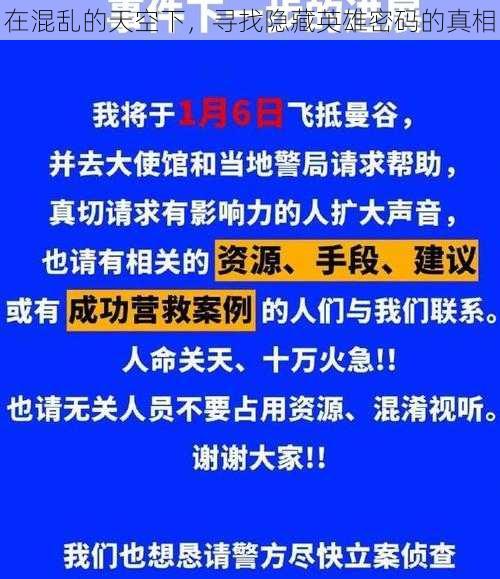 在混乱的天空下，寻找隐藏英雄密码的真相