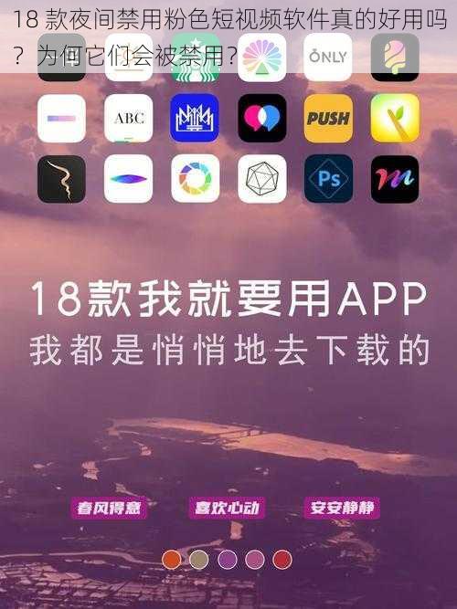 18 款夜间禁用粉色短视频软件真的好用吗？为何它们会被禁用？